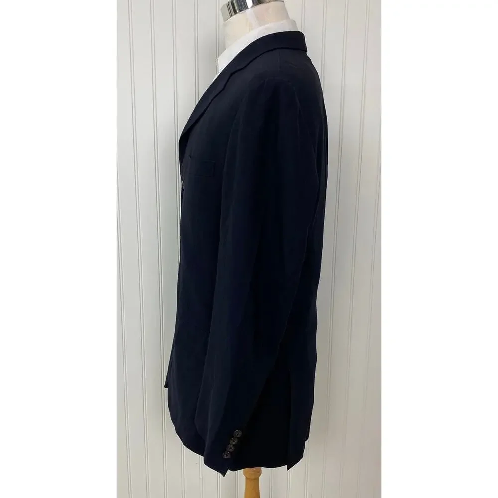 VTG Polo Ralph Lauren Italy Blue Label 3-button navy wool suit jacket blazer 40R